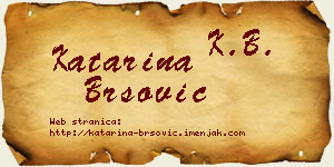 Katarina Bršović vizit kartica